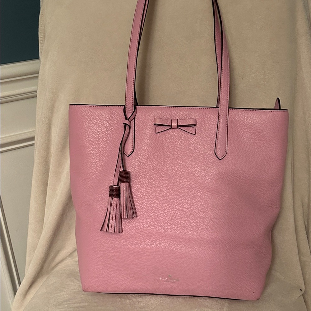 Kate Spade Pink Tote with Tassel and Bow